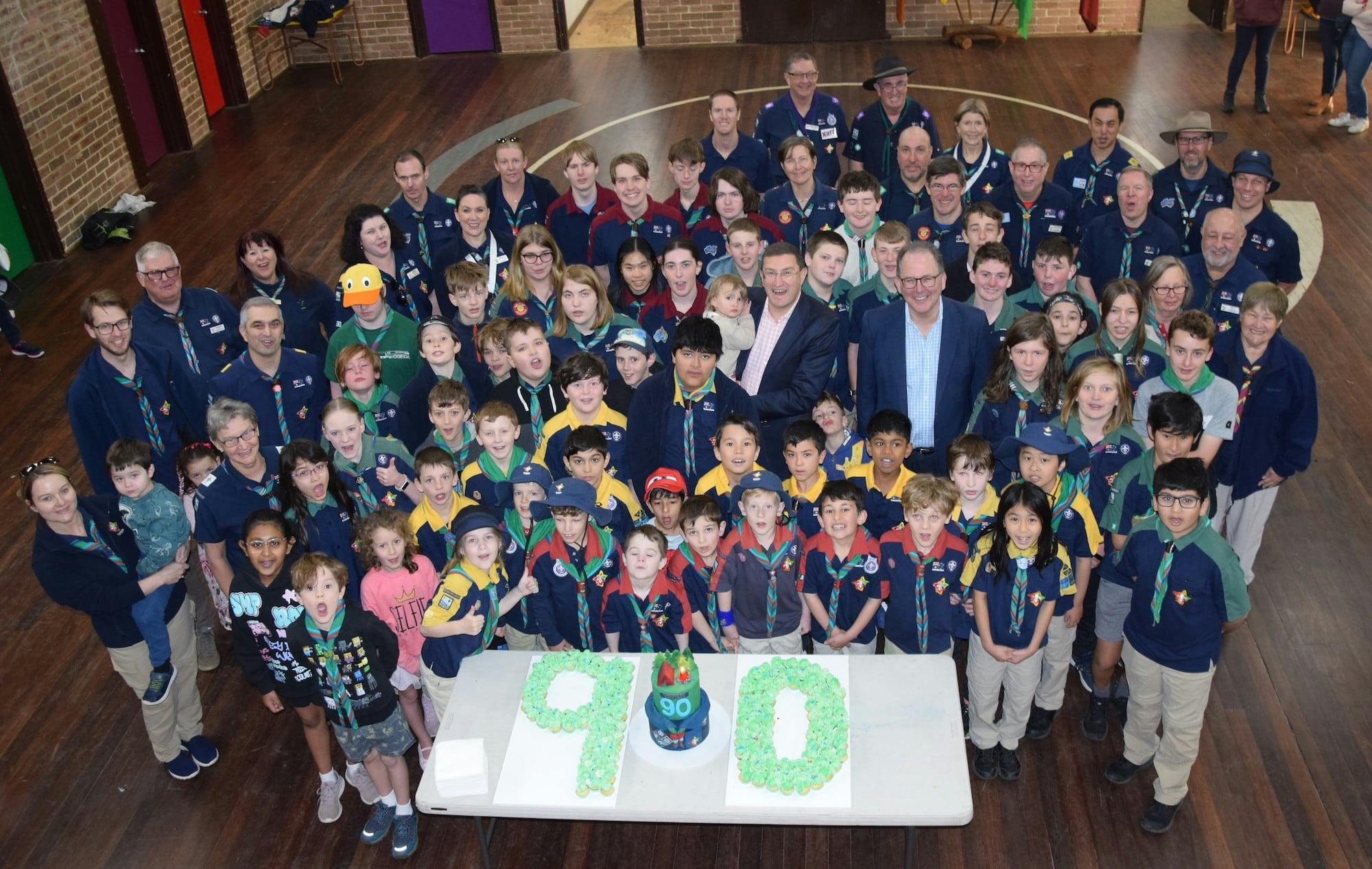 Alister Henskens and Julian Leeser with Normanhurst Scouts